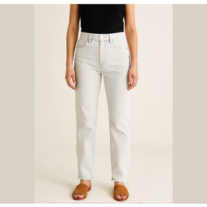 LOFT Light gray denim jeans raw hem skinny straight Sz 28